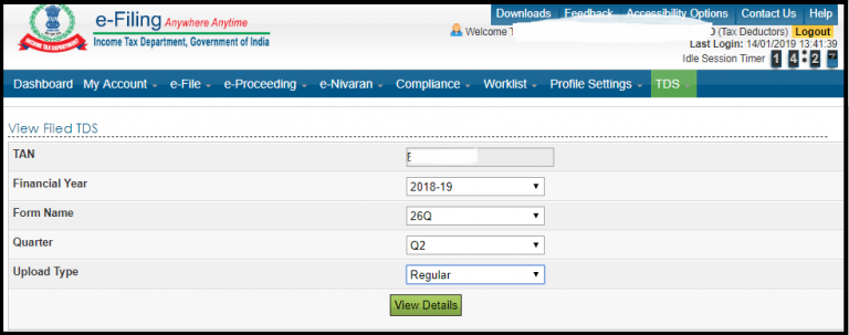 How To E- File TDS Return - Step By Step Procedure