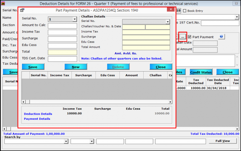 Part Payment In Saral Tds Step By Step Process